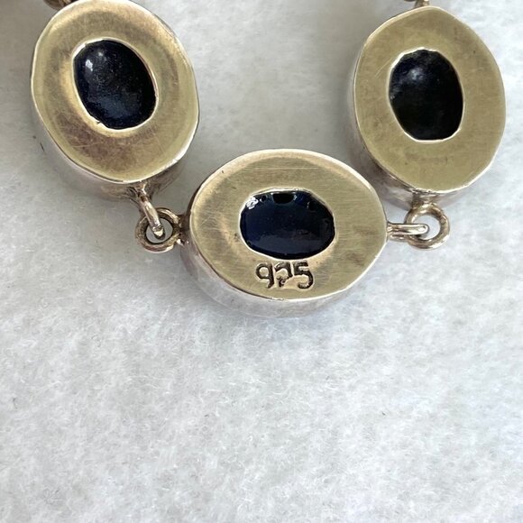 Sterling Silver 925 Oval Bezel Set Abalone Link Cable Chain Bracelet 6.5"- 7.75" - Picture 8 of 16